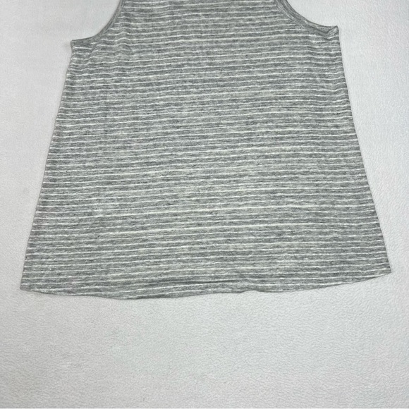 Vince. 100% Linen Tank Top Women's M Gray Striped Scoop Neck Designer NWT - Picture 15 of 17